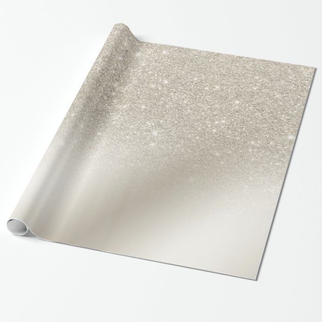 modern pearl glitter ivory ombre gradient metallic wrapping paper